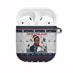 James Baldwin Christmas Santa AirPods Case Ugly Pixel Pattern Black History Holiday