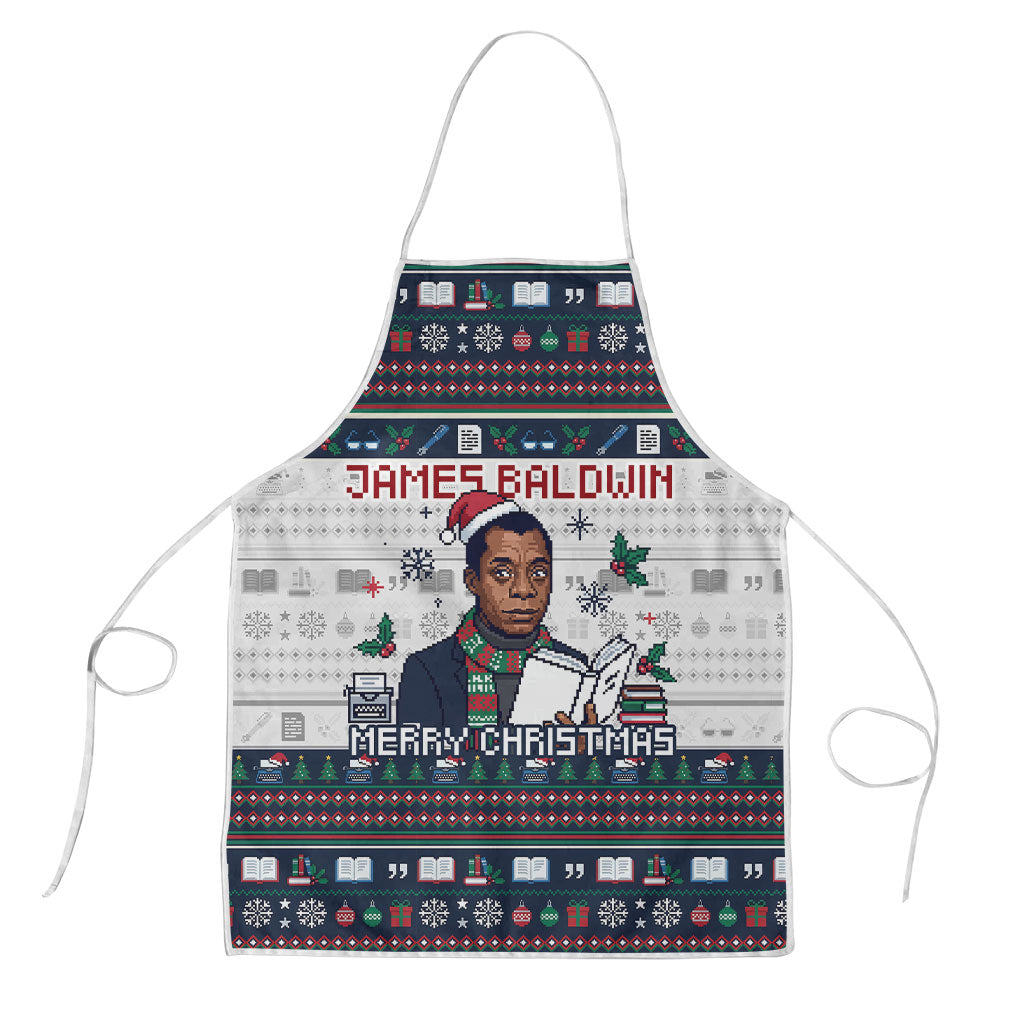 James Baldwin Christmas Santa Apron Ugly Pixel Pattern Black History ...