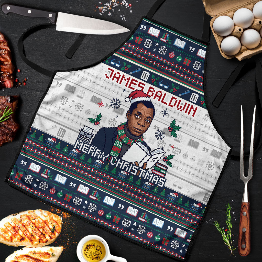 James Baldwin Christmas Santa Apron Ugly Pixel Pattern Black History ...