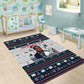 James Baldwin Christmas Santa Area Rug Ugly Pixel Pattern Black History Holiday