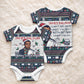 James Baldwin Christmas Santa Baby Onesie Ugly Pixel Pattern Black History Holiday