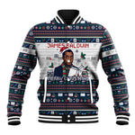 James Baldwin Christmas Santa Baseball Jacket Ugly Pixel Pattern Black History Holiday