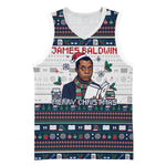 James Baldwin Christmas Santa Basketball Jersey Ugly Pixel Pattern Black History Holiday