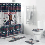 James Baldwin Christmas Santa Bathroom Set Ugly Pixel Pattern Black History Holiday