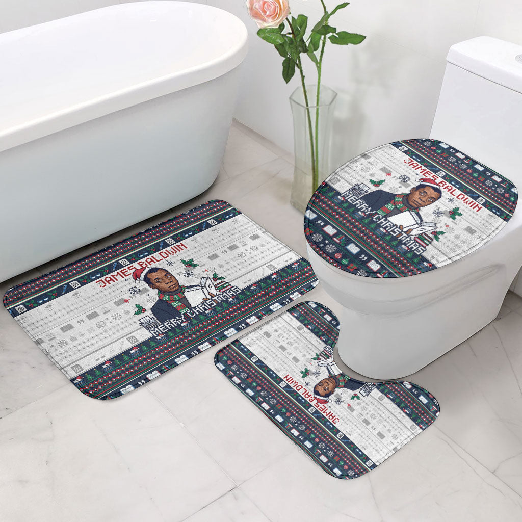 James Baldwin Christmas Santa Bathroom Set Ugly Pixel Pattern Black History Holiday