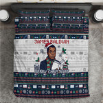 James Baldwin Christmas Santa Bedding Set Ugly Pixel Pattern Black History Holiday