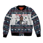 James Baldwin Christmas Santa Bomber Jacket Ugly Pixel Pattern Black History Holiday