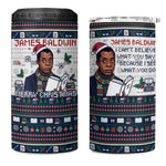 James Baldwin Christmas Santa 4 in 1 Can Cooler Tumbler Ugly Pixel Pattern Black History Holiday