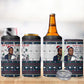 James Baldwin Christmas Santa 4 in 1 Can Cooler Tumbler Ugly Pixel Pattern Black History Holiday