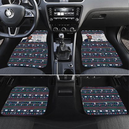 James Baldwin Christmas Santa Car Mats Ugly Pixel Pattern Black History Holiday