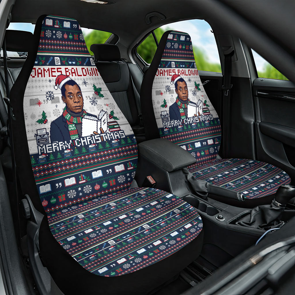 James Baldwin Christmas Santa Car Seat Cover Ugly Pixel Pattern Black ...