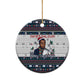 James Baldwin Christmas Santa Ceramic Ornament Ugly Pixel Pattern Black History Holiday