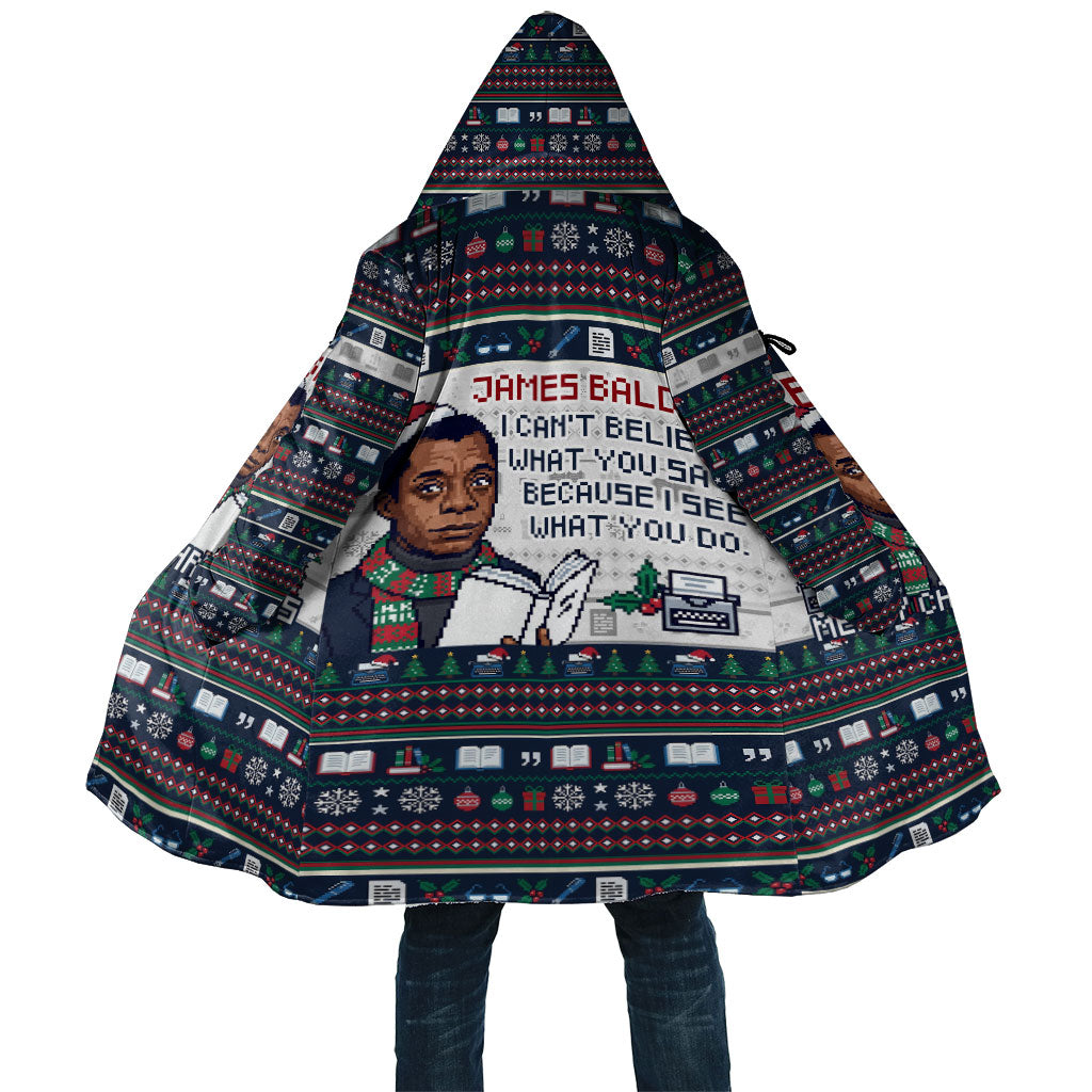 James Baldwin Christmas Santa Cloak Ugly Pixel Pattern Black History Holiday