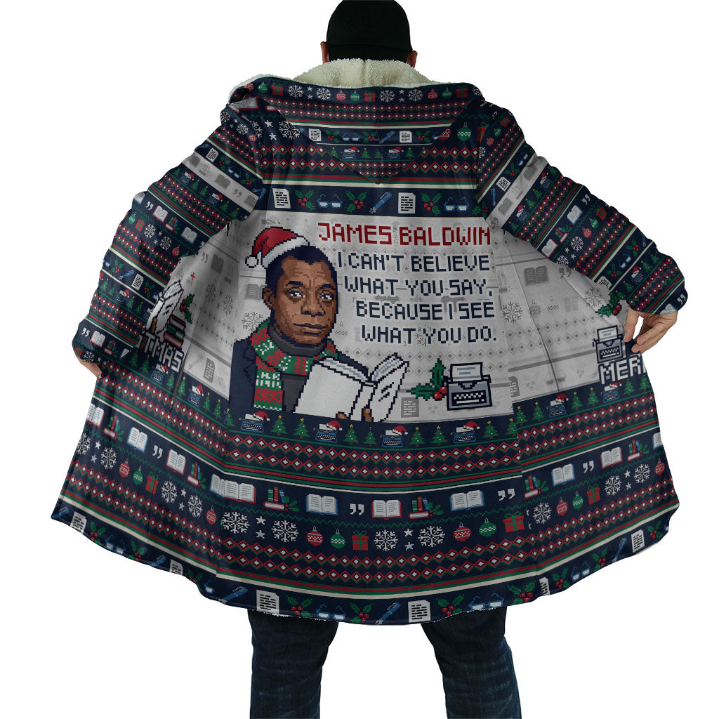 James Baldwin Christmas Santa Cloak Ugly Pixel Pattern Black History Holiday