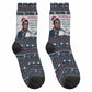 James Baldwin Christmas Santa Crew Socks Ugly Pixel Pattern Black History Holiday