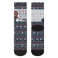 James Baldwin Christmas Santa Crew Socks Ugly Pixel Pattern Black History Holiday