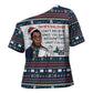 James Baldwin Christmas Santa Cross Shoulder Shirt Ugly Pixel Pattern Black History Holiday