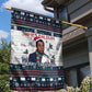 James Baldwin Christmas Santa Garden Flag Ugly Pixel Pattern Black History Holiday