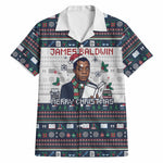 James Baldwin Christmas Santa Hawaiian Shirt Ugly Pixel Pattern Black History Holiday