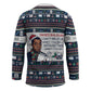 James Baldwin Christmas Santa Hockey Jersey Ugly Pixel Pattern Black History Holiday