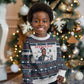 James Baldwin Christmas Santa Kid Ugly Christmas Sweater Ugly Pixel Pattern Black History Holiday
