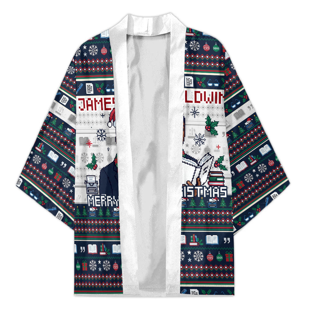 James Baldwin Christmas Santa Kimono Ugly Pixel Pattern Black History Holiday