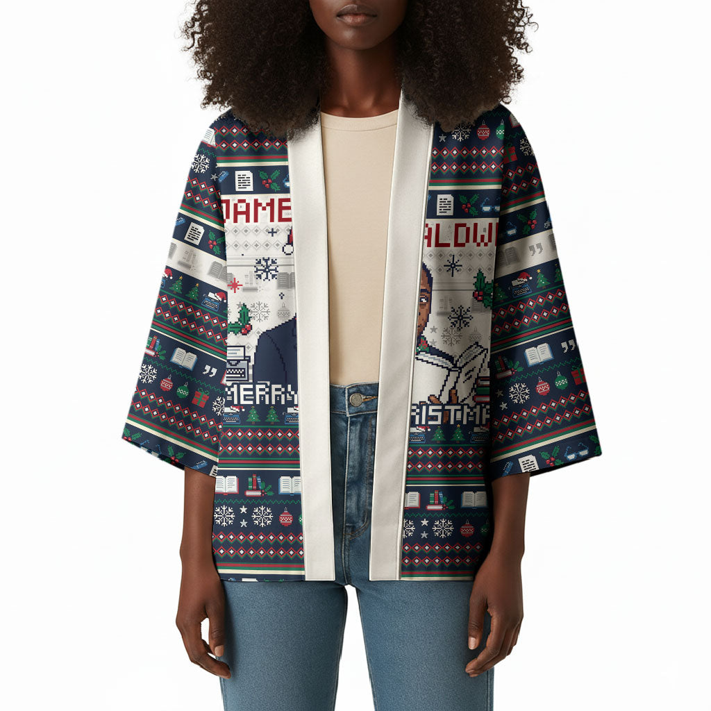 James Baldwin Christmas Santa Kimono Ugly Pixel Pattern Black History Holiday