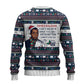 James Baldwin Christmas Santa Ugly Christmas Sweater Ugly Pixel Pattern Black History Holiday