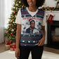 James Baldwin Christmas Santa Christmas Knitted V-Neck Vest Ugly Pixel Pattern Black History Holiday
