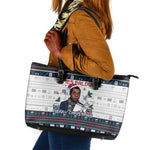 James Baldwin Christmas Santa Leather Tote Bag Ugly Pixel Pattern Black History Holiday