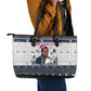 James Baldwin Christmas Santa Leather Tote Bag Ugly Pixel Pattern Black History Holiday
