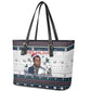 James Baldwin Christmas Santa Leather Tote Bag Ugly Pixel Pattern Black History Holiday