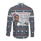 James Baldwin Christmas Santa Long Sleeve Button Shirt Ugly Pixel Pattern Black History Holiday