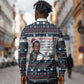 James Baldwin Christmas Santa Long Sleeve Button Shirt Ugly Pixel Pattern Black History Holiday