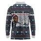 James Baldwin Christmas Santa Long Sleeve Polo Shirt Ugly Pixel Pattern Black History Holiday