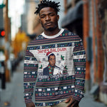 James Baldwin Christmas Santa Long Sleeve Shirt Ugly Pixel Pattern Black History Holiday
