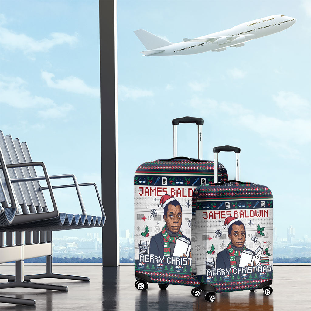 James Baldwin Christmas Santa Luggage Cover Ugly Pixel Pattern Black History Holiday