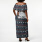 James Baldwin Christmas Santa Off Shoulder Maxi Dress Ugly Pixel Pattern Black History Holiday