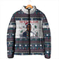 James Baldwin Christmas Santa Padded Jacket Ugly Pixel Pattern Black History Holiday