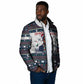 James Baldwin Christmas Santa Padded Jacket Ugly Pixel Pattern Black History Holiday
