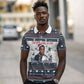 James Baldwin Christmas Santa Polo Shirt Ugly Pixel Pattern Black History Holiday