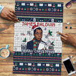 James Baldwin Christmas Santa Puzzle Ugly Pixel Pattern Black History Holiday