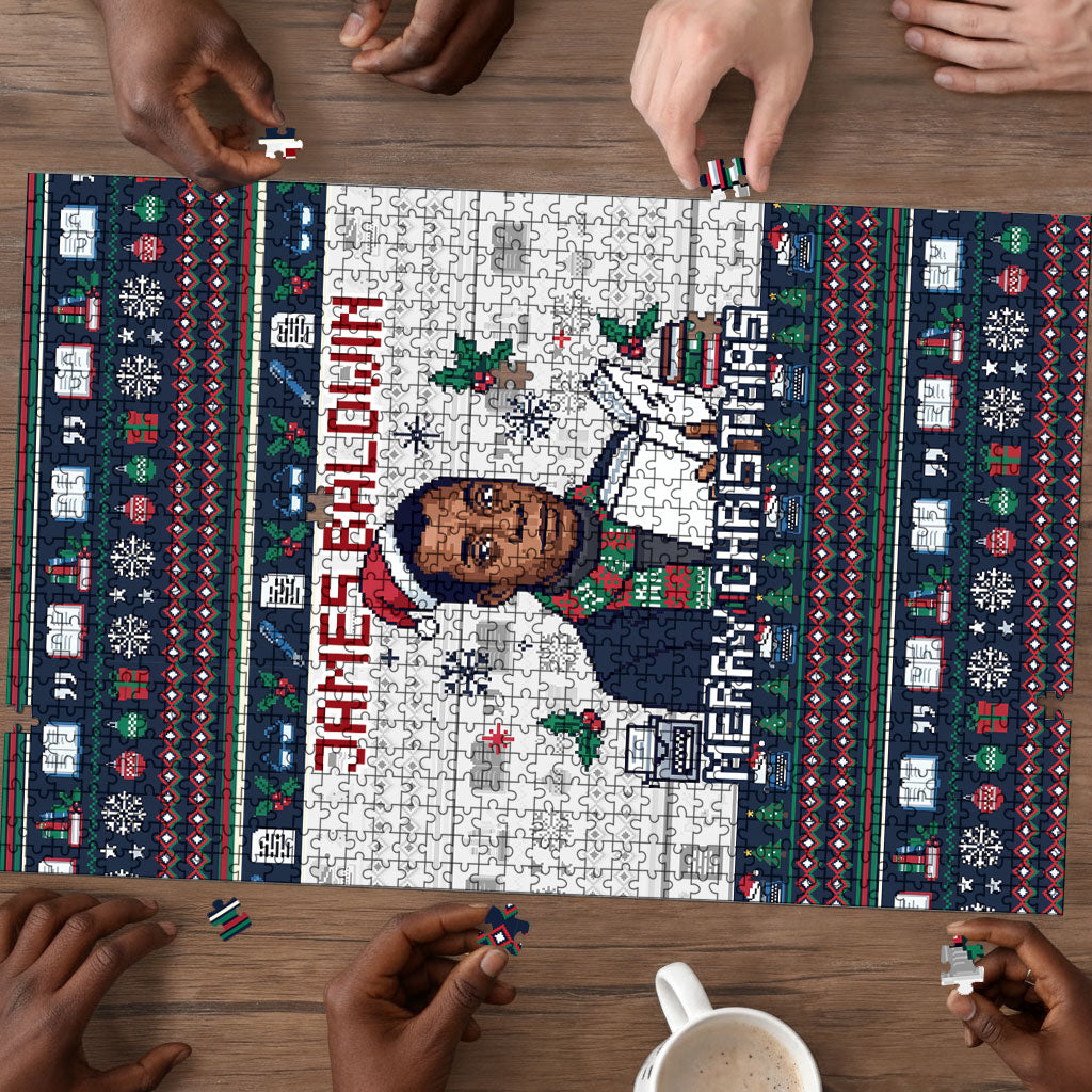 James Baldwin Christmas Santa Puzzle Ugly Pixel Pattern Black History ...