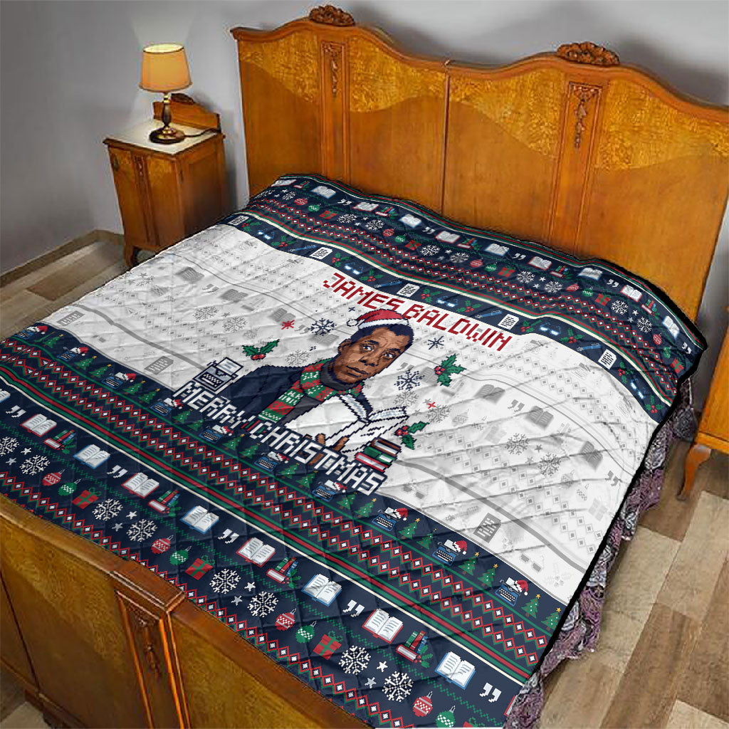 James Baldwin Christmas Santa Quilt Ugly Pixel Pattern Black History Holiday