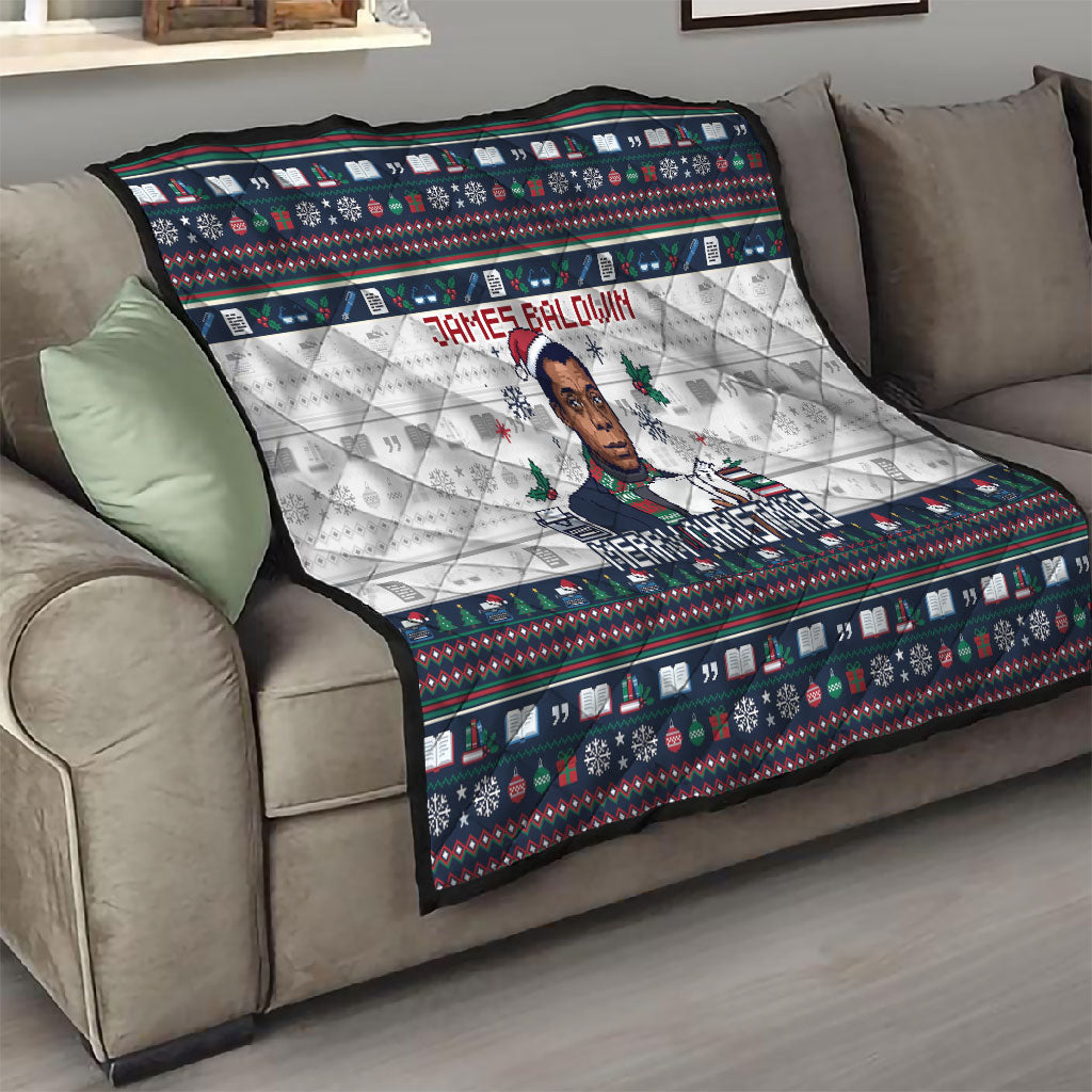 James Baldwin Christmas Santa Quilt Ugly Pixel Pattern Black History Holiday