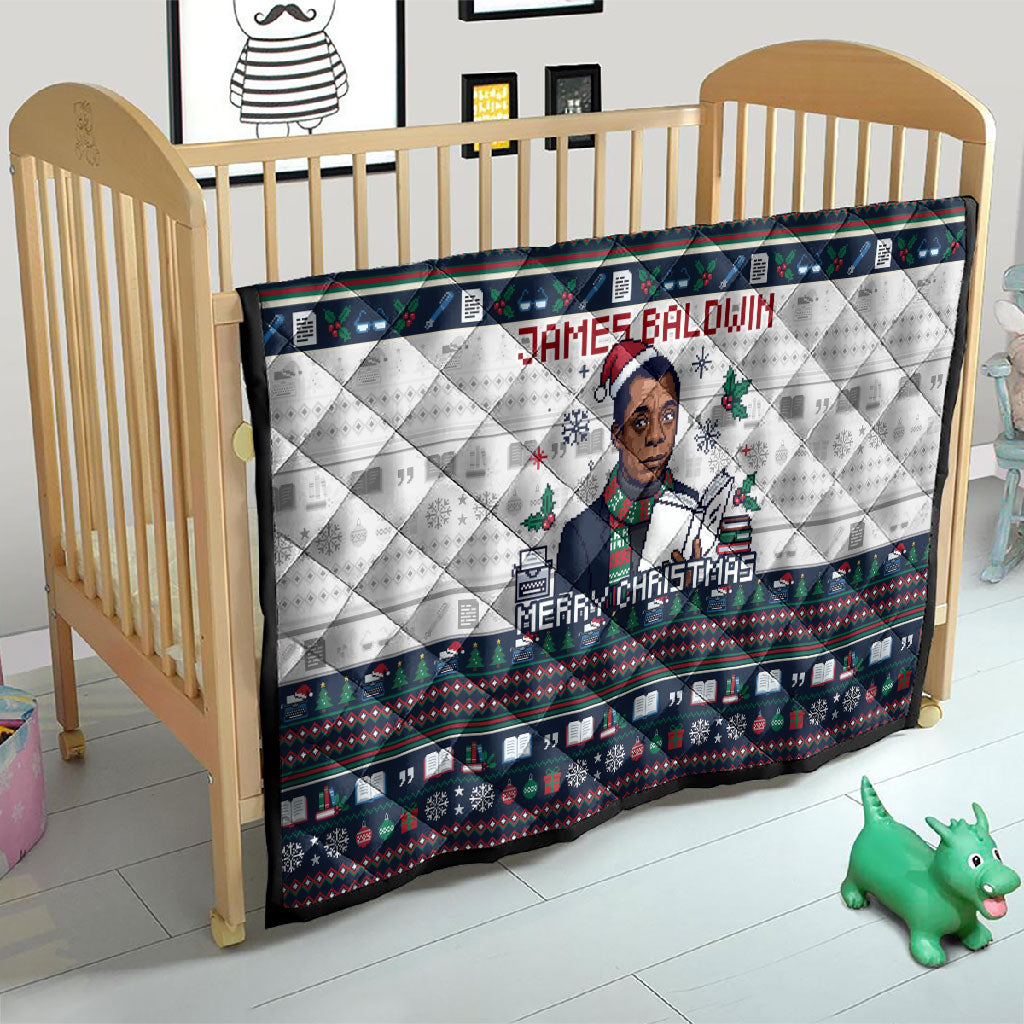 James Baldwin Christmas Santa Quilt Ugly Pixel Pattern Black History Holiday