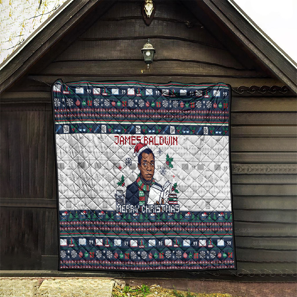 James Baldwin Christmas Santa Quilt Ugly Pixel Pattern Black History Holiday