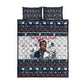James Baldwin Christmas Santa Quilt Bed Set Ugly Pixel Pattern Black History Holiday