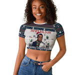 James Baldwin Christmas Santa Raglan Cropped T shirt Ugly Pixel Pattern Black History Holiday