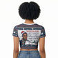James Baldwin Christmas Santa Raglan Cropped T shirt Ugly Pixel Pattern Black History Holiday